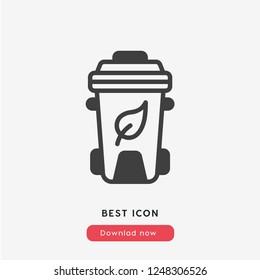 eco basket icon vector. Recycle symbol. Recycle bin icon vector. Linear style sign for mobile concept and web design. recycle symbol logo illustration. vector graphics - Vector.