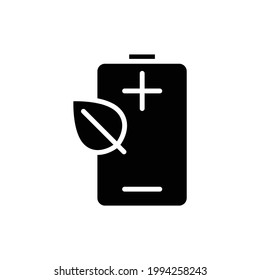 Eco Batteray Filled Icon Vector Illustration