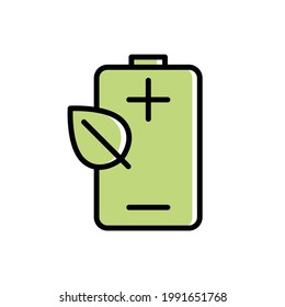 Eco Batteray Icon Vector Illustration