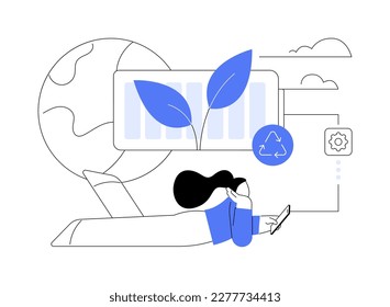 Eco battery abstract concept vector illustration. Eco charging solution, environmentally friendly battery, innovative eco-solution, rechargeable, energy storage technology abstract metaphor.