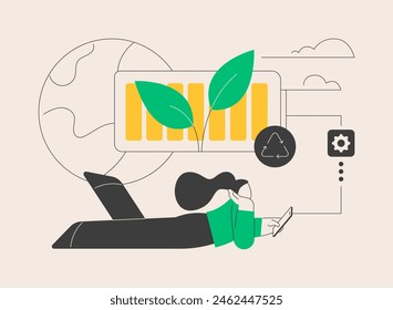 Eco battery abstract concept vector illustration. Eco charging solution, environmentally friendly battery, innovative eco-solution, rechargeable, energy storage technology abstract metaphor.