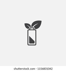 Eco battery base icon. Simple sign illustration. Eco battery symbol design from Green Energy series. Can be used for web, print and mobile