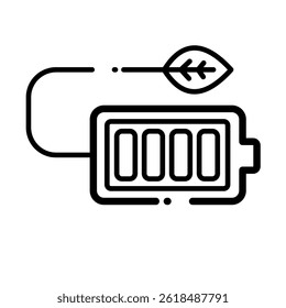 eco battery charging, green energy – vector icon