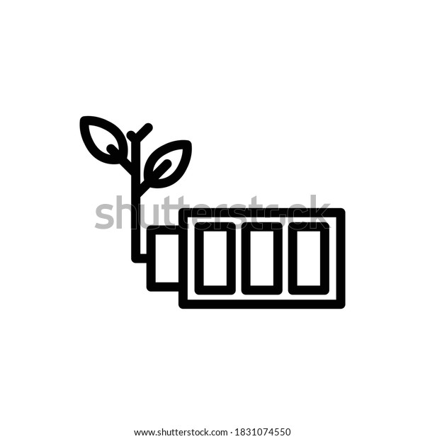 Eco Battery (Ecology) icon outline vector.\
isolated on white\
background