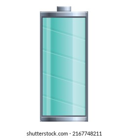 Eco battery icon cartoon vector. Full electric. Charger energy