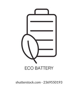 Icono de la batería ecológica. Colección de iconos de energía renovable, ecología y electricidad verde. Ilustración vectorial.