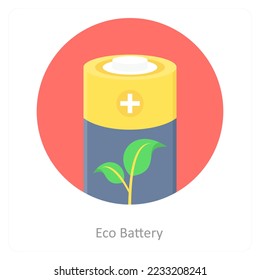 Eco Battery and battery icon concept