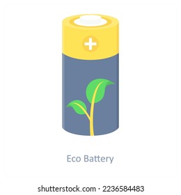 Concepto de ícono de batería y batería ecológica