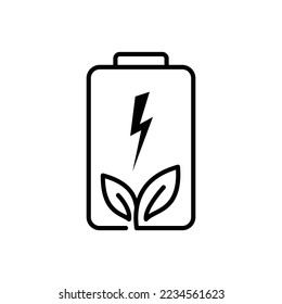 eco battery icon design. renewable energy sign and symbol. alternative technology vector illustration.