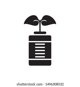 Eco battery icon. flat simple pictogram. Battery with leaves vector illustration