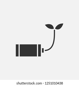 Eco battery icon illustration,vector leaf sign symbol