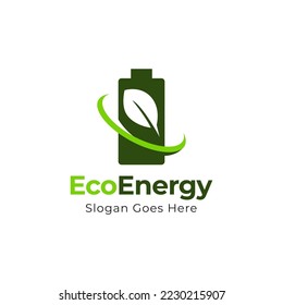Eco Battery Symbol. Batterie mit Blattsymbol in schwarz-flacher Glyphe, gefüllt einzeln auf weißem Hintergrund