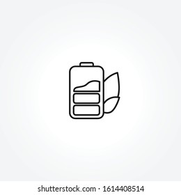 eco battery icon on white background