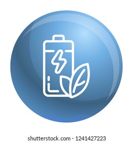 Eco battery icon. Outline eco battery vector icon for web design isolated on white background