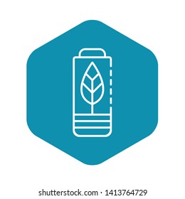 Eco battery icon. Outline eco battery vector icon for web design isolated on white background
