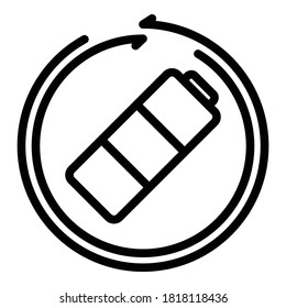 Eco battery icon. Outline eco battery vector icon for web design isolated on white background