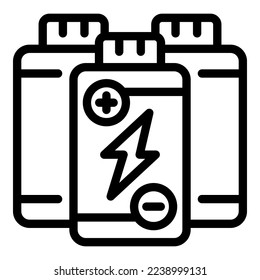 Eco battery icon outline vector. Energy plant. Bio fuel