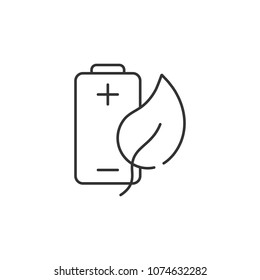 Eco battery icon. Simple element illustration. Eco battery symbol design from Ecology collection set. Can be used in web and mobile on white background