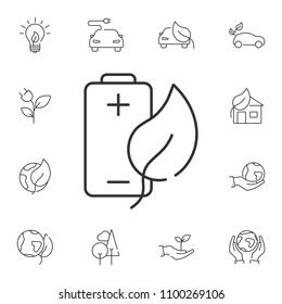 Eco battery icon. Simple element illustration. Eco battery symbol design from Ecology collection set. Can be used in web and mobile on white background