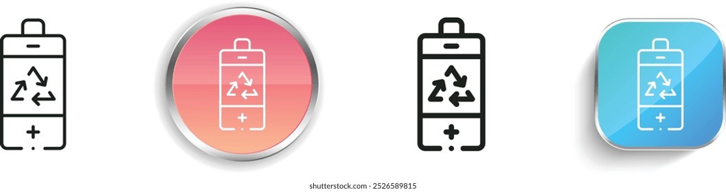 eco battery icon. Thin Linear, Regular and Button Style Design Isolated On White Background