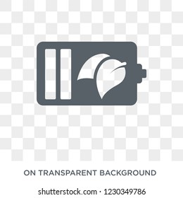eco battery icon. Trendy flat vector eco battery icon on transparent background from general  collection. 