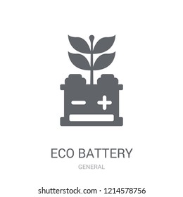 eco battery icon. Trendy eco battery logo concept on white background from General collection. Suitable for use on web apps, mobile apps and print media.