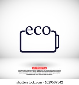 eco battery icon vector
