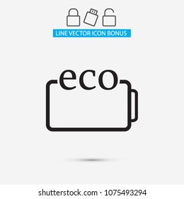 eco battery icon vector