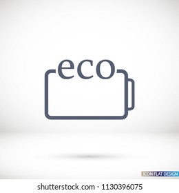 eco battery icon vector