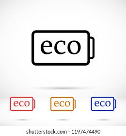 eco battery icon vector