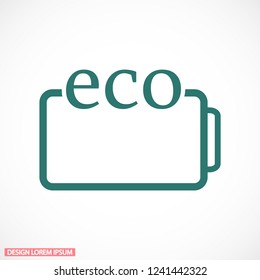 eco battery icon vector