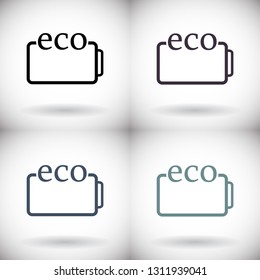 eco battery icon vector