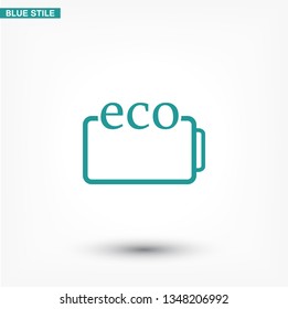 eco battery icon vector