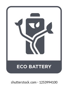 eco battery icon vector on white background, eco battery trendy filled icons from General collection, eco battery simple element illustration
