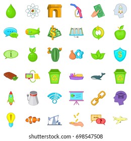 Eco battery icons set. Cartoon style of 36 eco battery vector icons for web isolated on white background