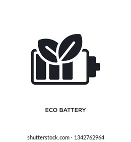 eco battery isolated icon. simple element illustration from general-1 concept icons. eco battery editable logo sign symbol design on white background. can be use for web and mobile