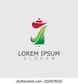 Ilustración del diseño de la plantilla de la batería ecológica y el logotipo de la hoja