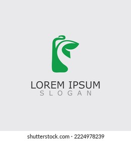 Eco Battery and leaf logo template design illustration vector