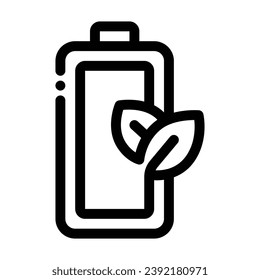 Eco Battery Line Icon - Single Icon, Vector