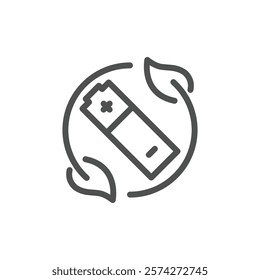 eco battery outline icon vector design good for web or mobile app