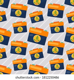 eco battery seamless pattern vector illustration 