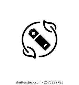 eco battery solid icon vector design good for web or mobile app