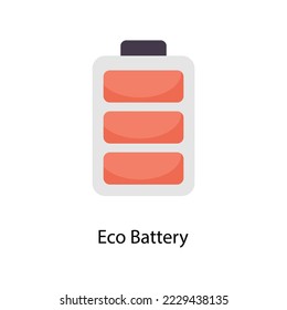 Iconos planos vectoriales de la batería ecológica. Ilustración de acciones simple