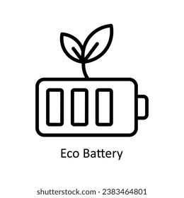 Eco-Batterie, Vektorgrafik Design-Illustration. Symbol auf weißem Hintergrund EPS10-Datei