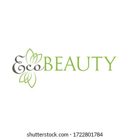 eco beauty green leaves horizontal logo.