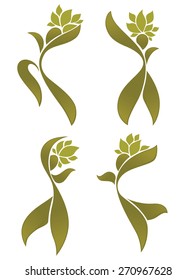 eco beauty, vector abstract green people