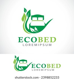 eco bed logo design template