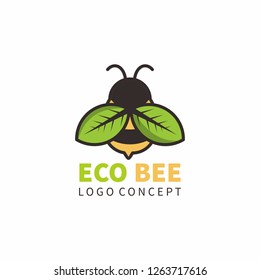 eco bee green logo concept
