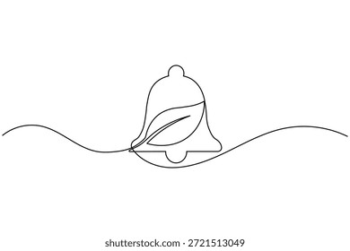 Öko-Glocke mit Blatt Kontinuierliche Ein-Linien-Zeichnung Minimalistische Natur Vektor