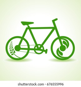 Eco bicycle with green leaf